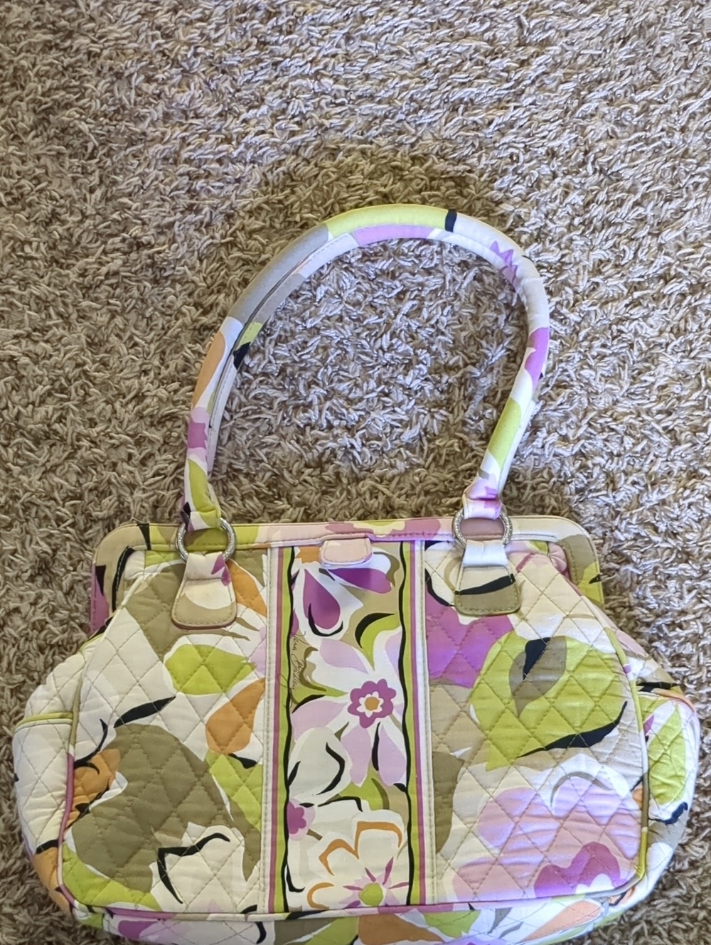 Quilted Floral Tote Bag in Pastel Multi